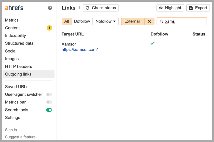 Ahrefs extension link dofollow