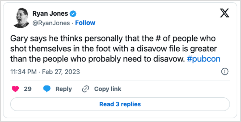 Gary Illyes on disaavowing links