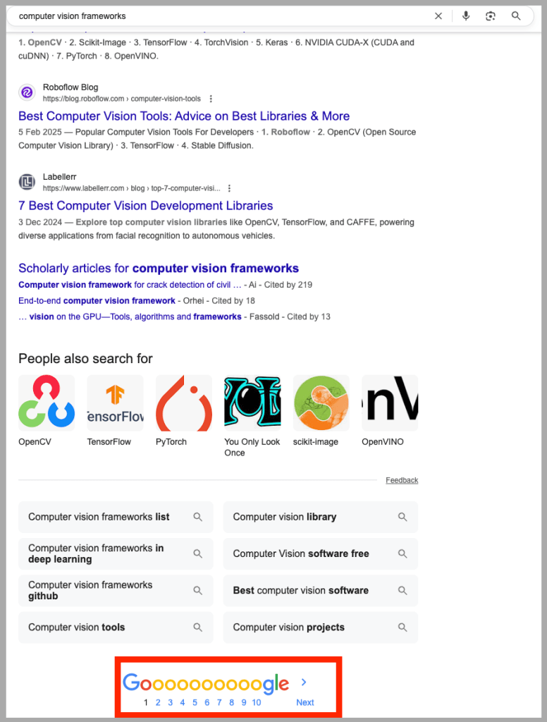 Overall Search Results to find sites for link insertion